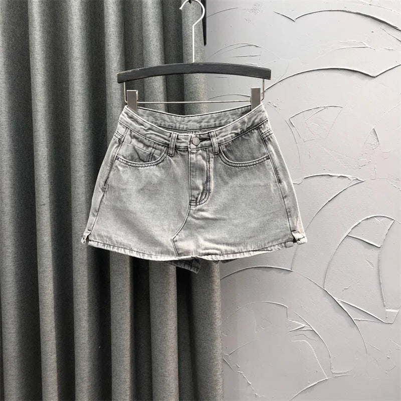 Denim womens skort