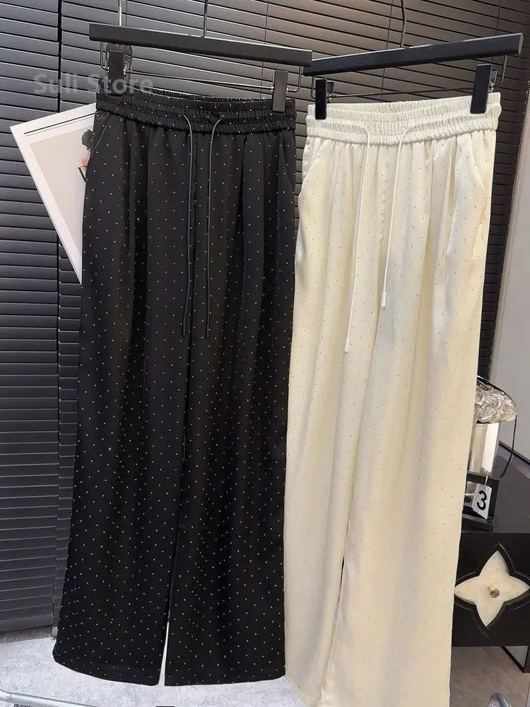 Beading Loose Straight Trousers