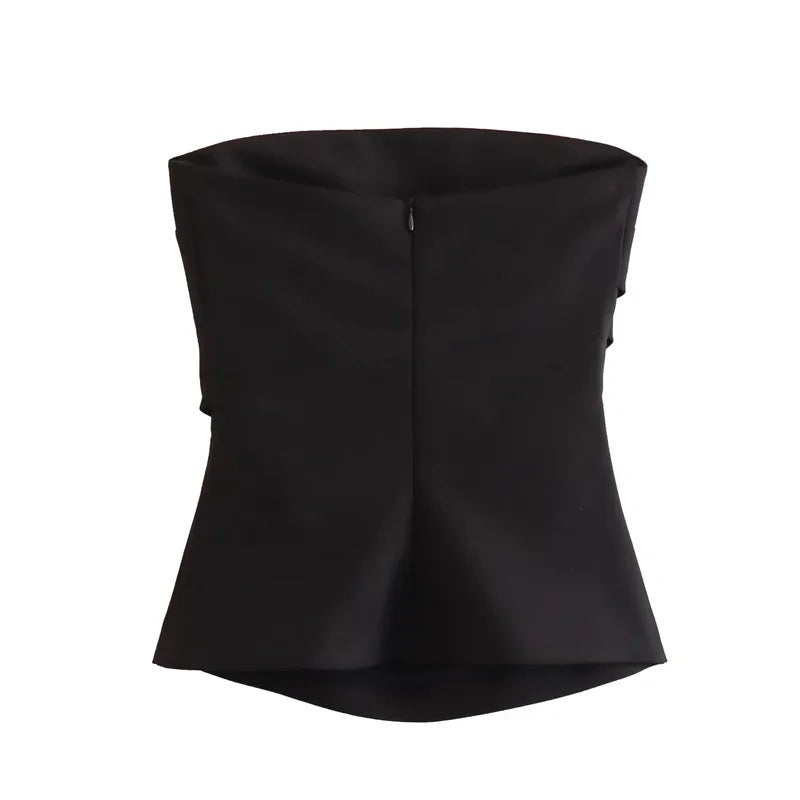 off Shoulder Ruched Backless Tube Top