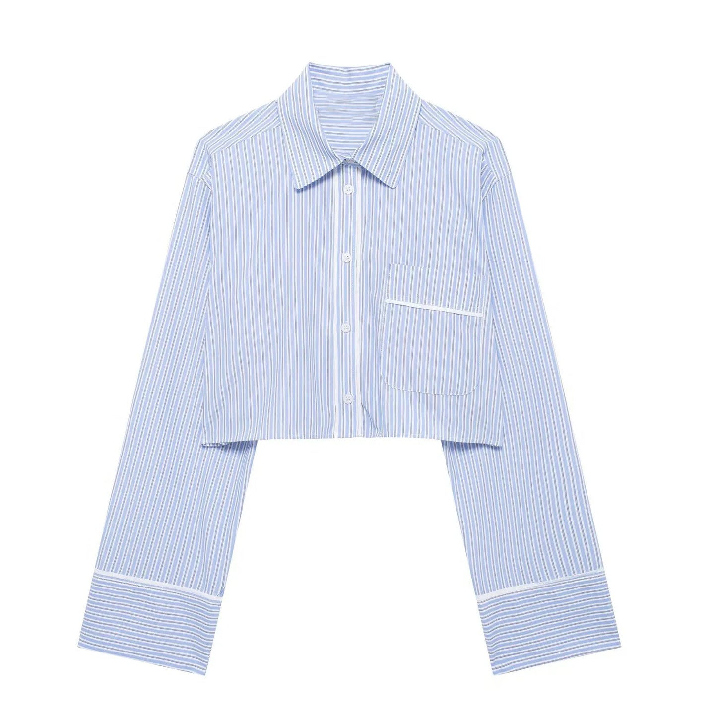 Striped Poplin Short Shirt Striped Poplin Shorts Set