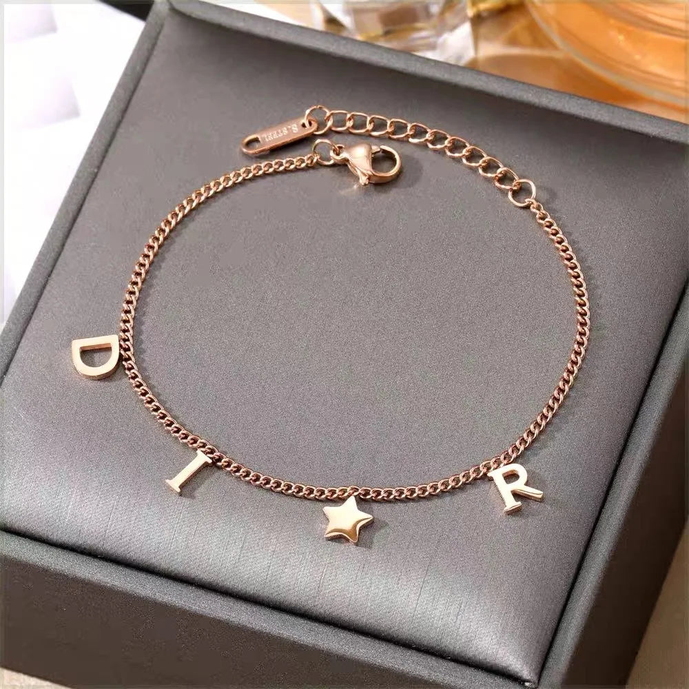 Letter Star Pendant Bracelet