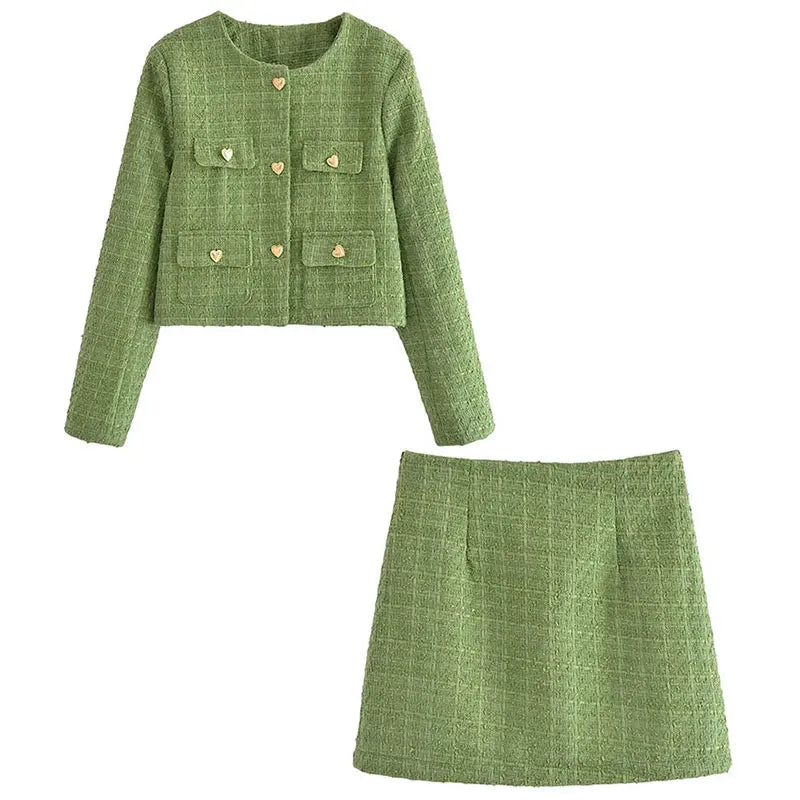 Green Zara inspired skirt co ord