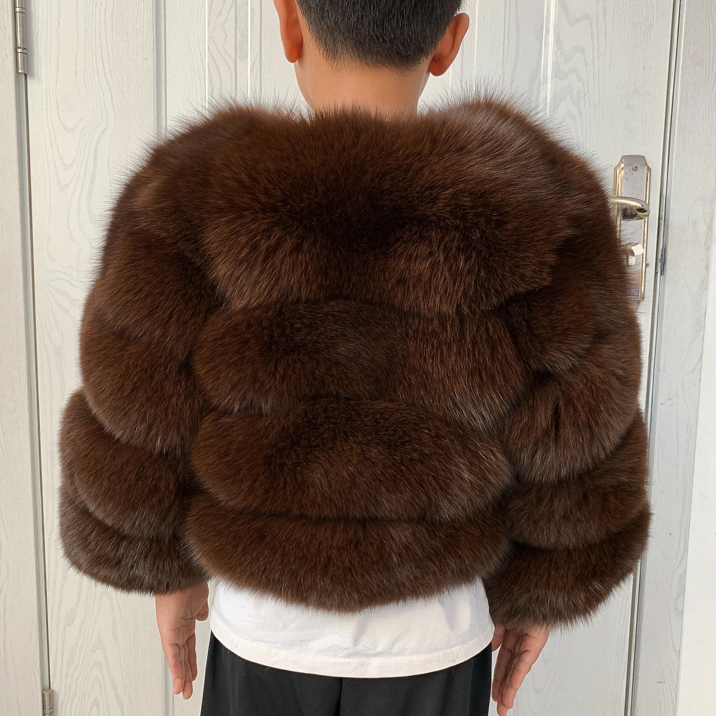 Children's fur jacket real fox fur