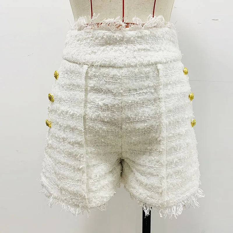 Double Breasted White Jackets Tweed