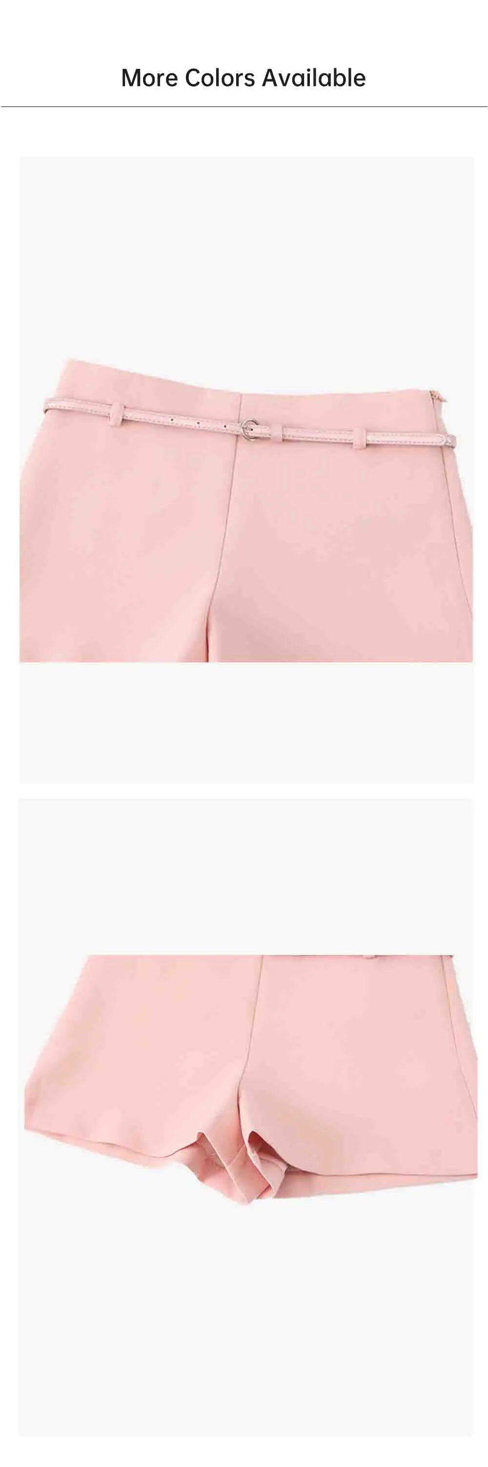 Pink belted Two piece shorts and belted shorts