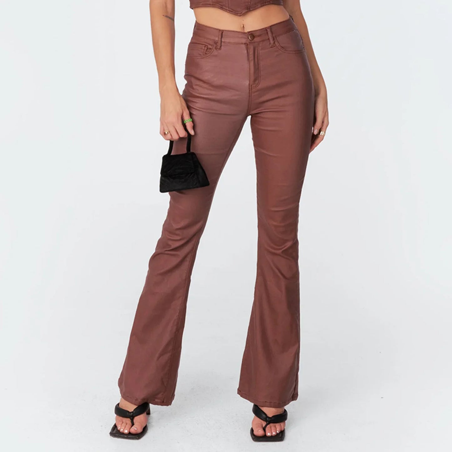 Faux Leather Flare Pants