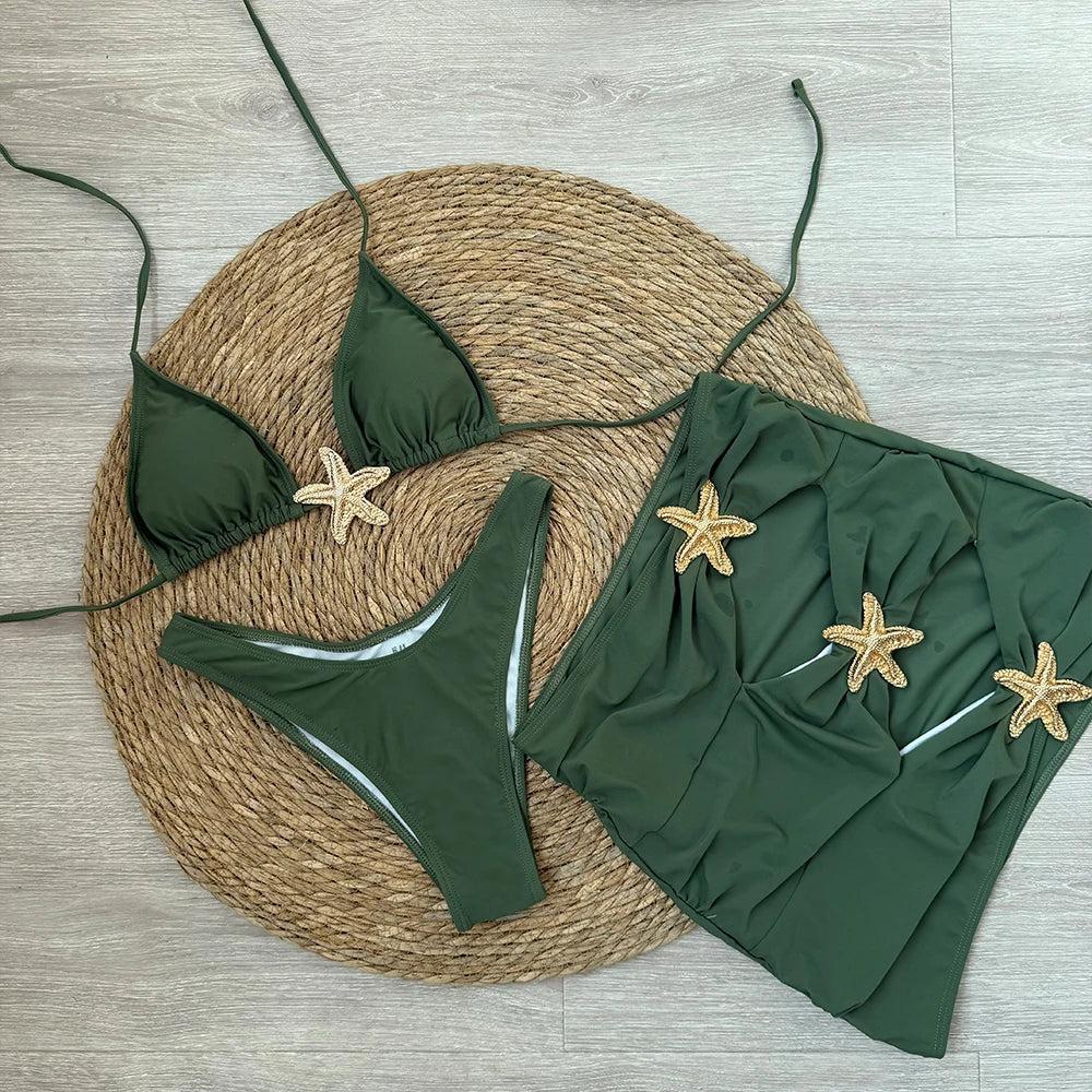 star fish 3 piece bikini set