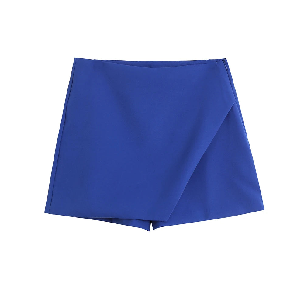 high waist solid skort