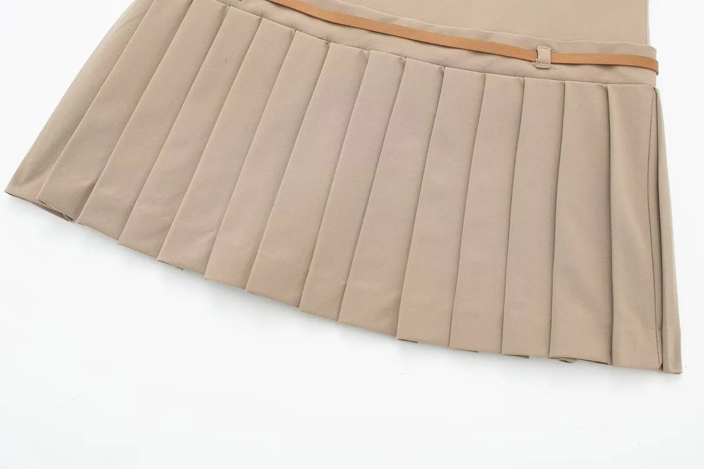 Box Pleated belted Mini Skirts