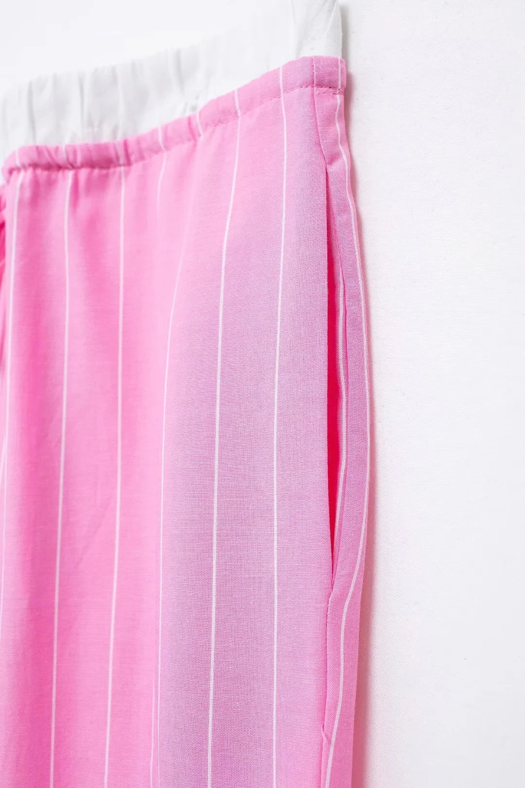 Sweet Pink Stripe Blouse Pant Sets