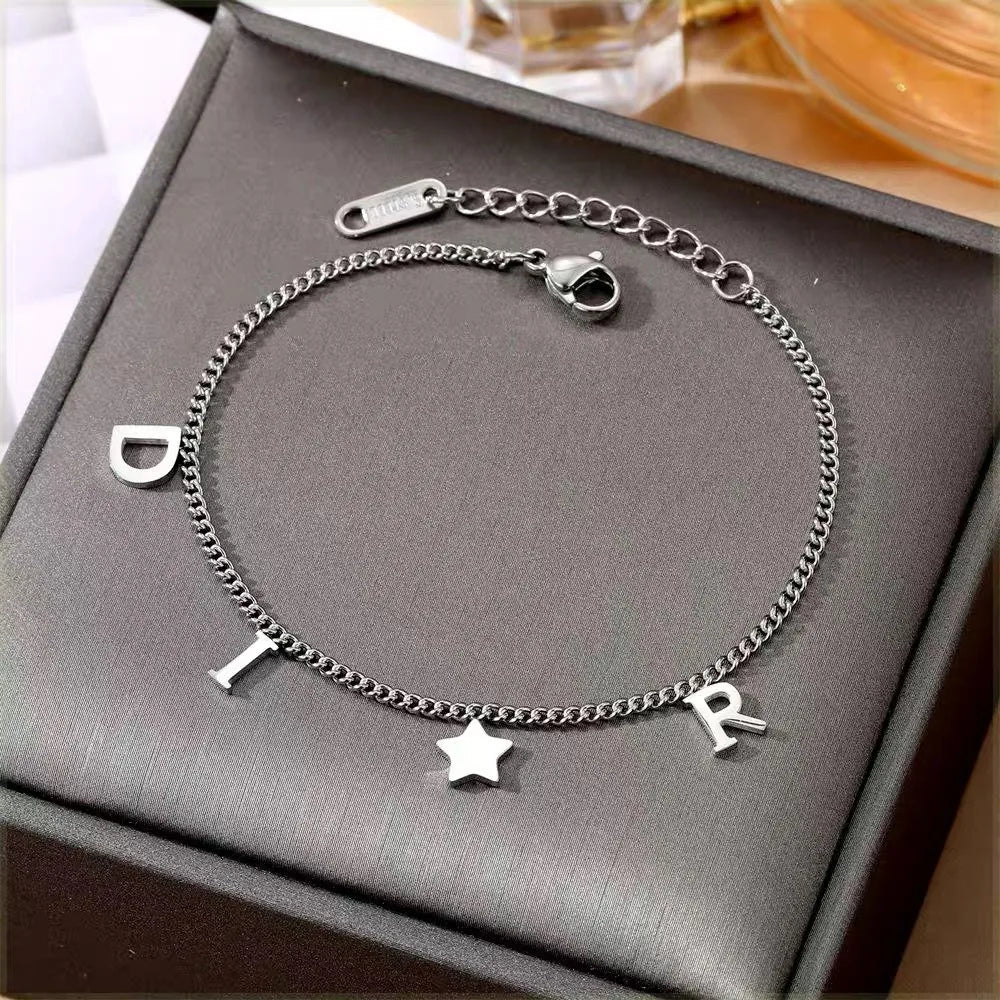 Letter Star Pendant Bracelet