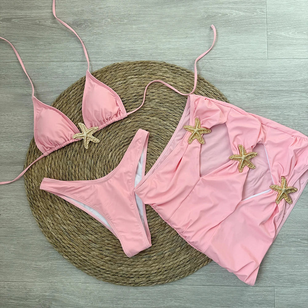 star fish 3 piece bikini set