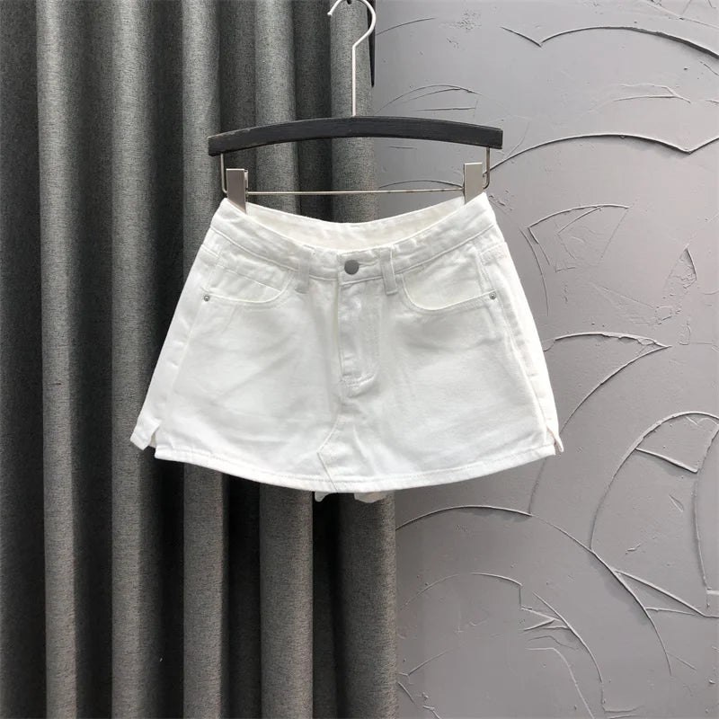 Denim womens skort