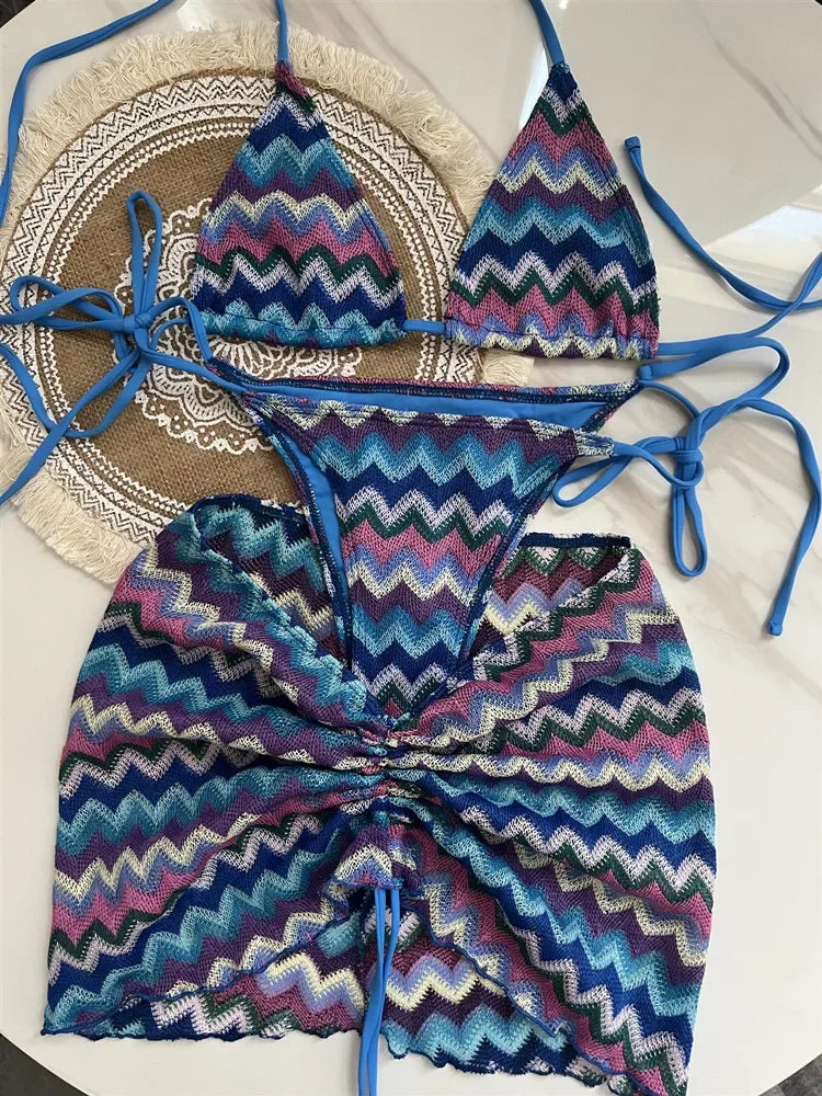 Women multi colour Three-Piece bikini