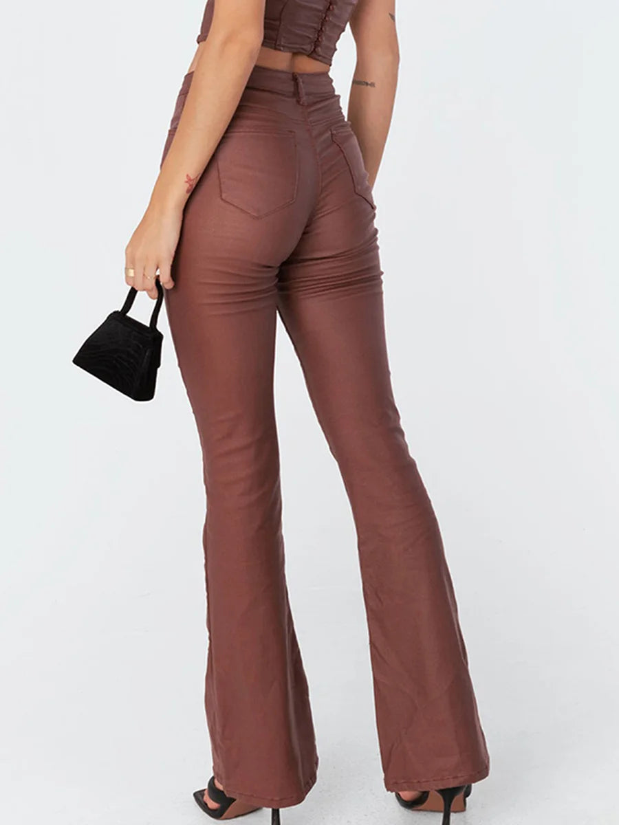 Faux Leather Flare Pants