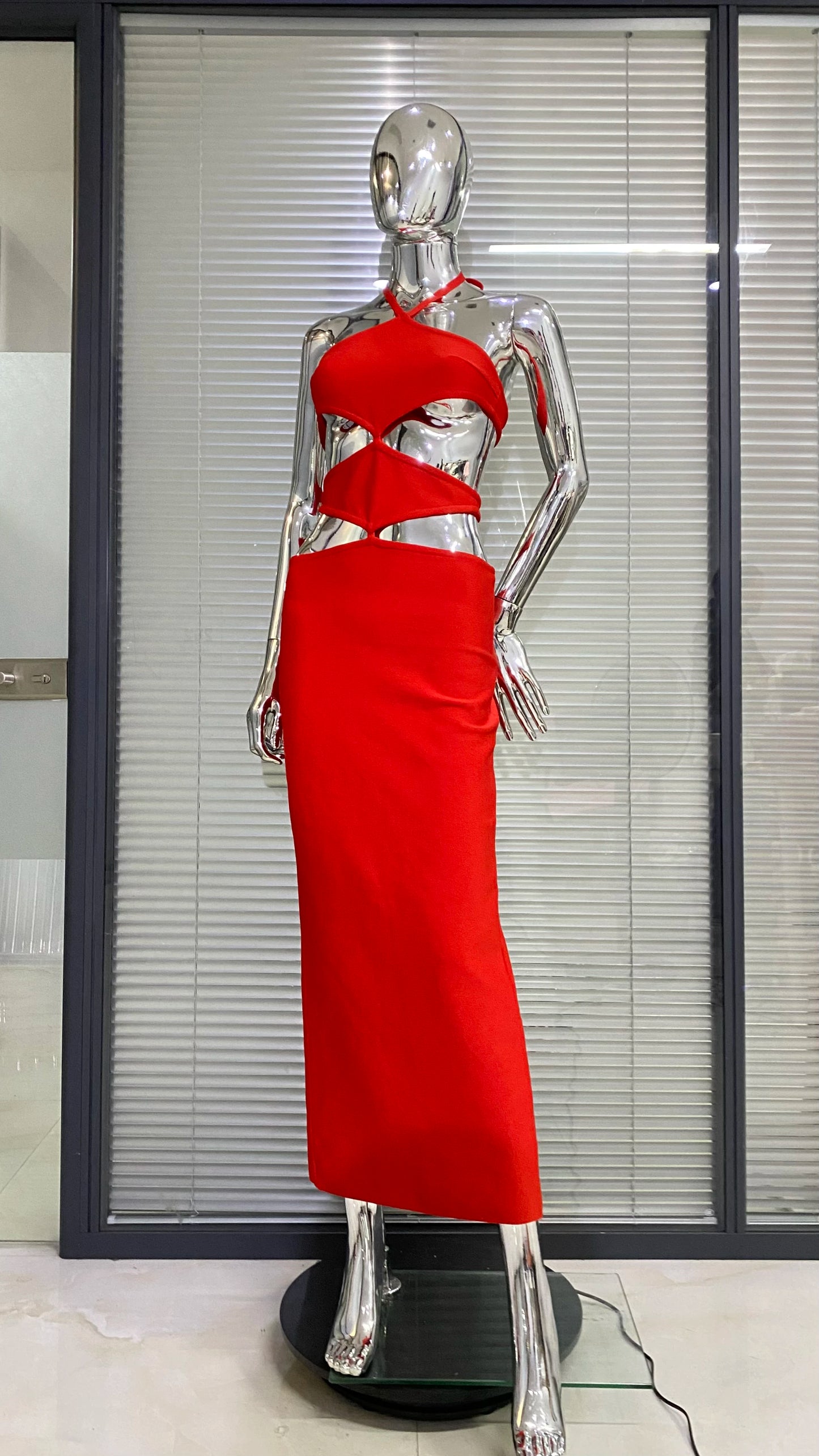 Red Cut Out Bodycon dress