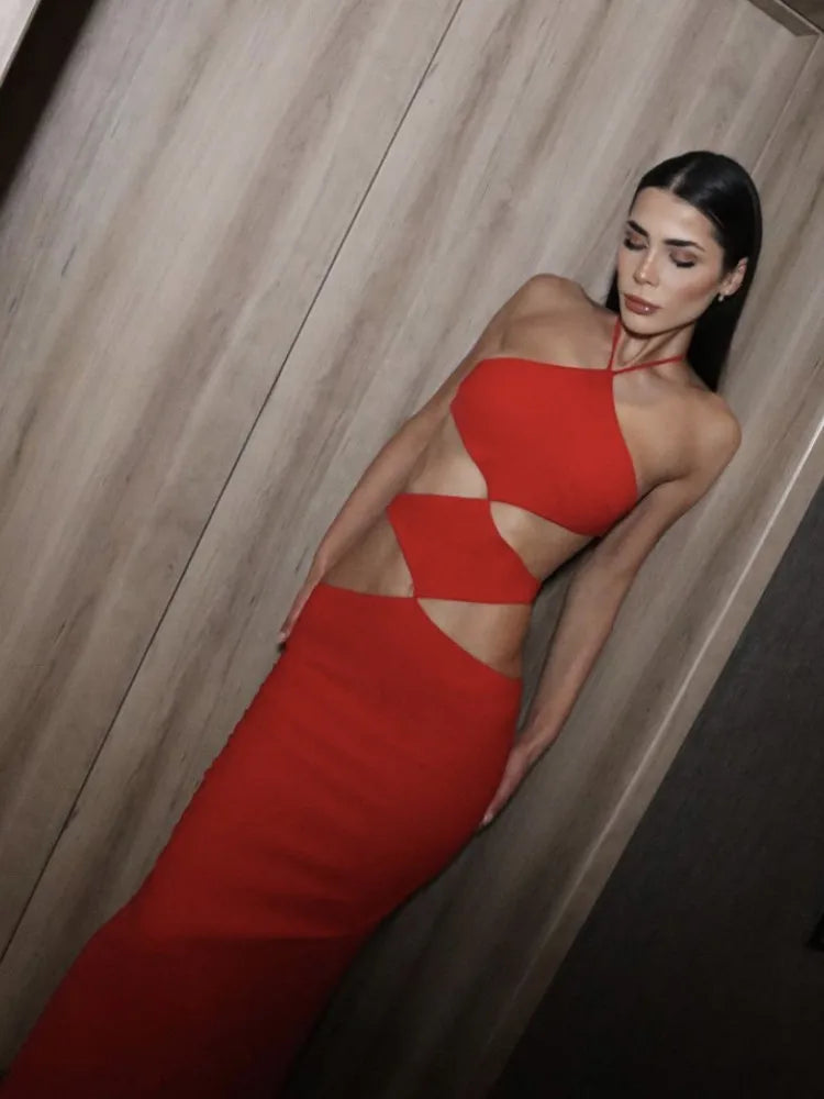 Red Cut Out Bodycon dress