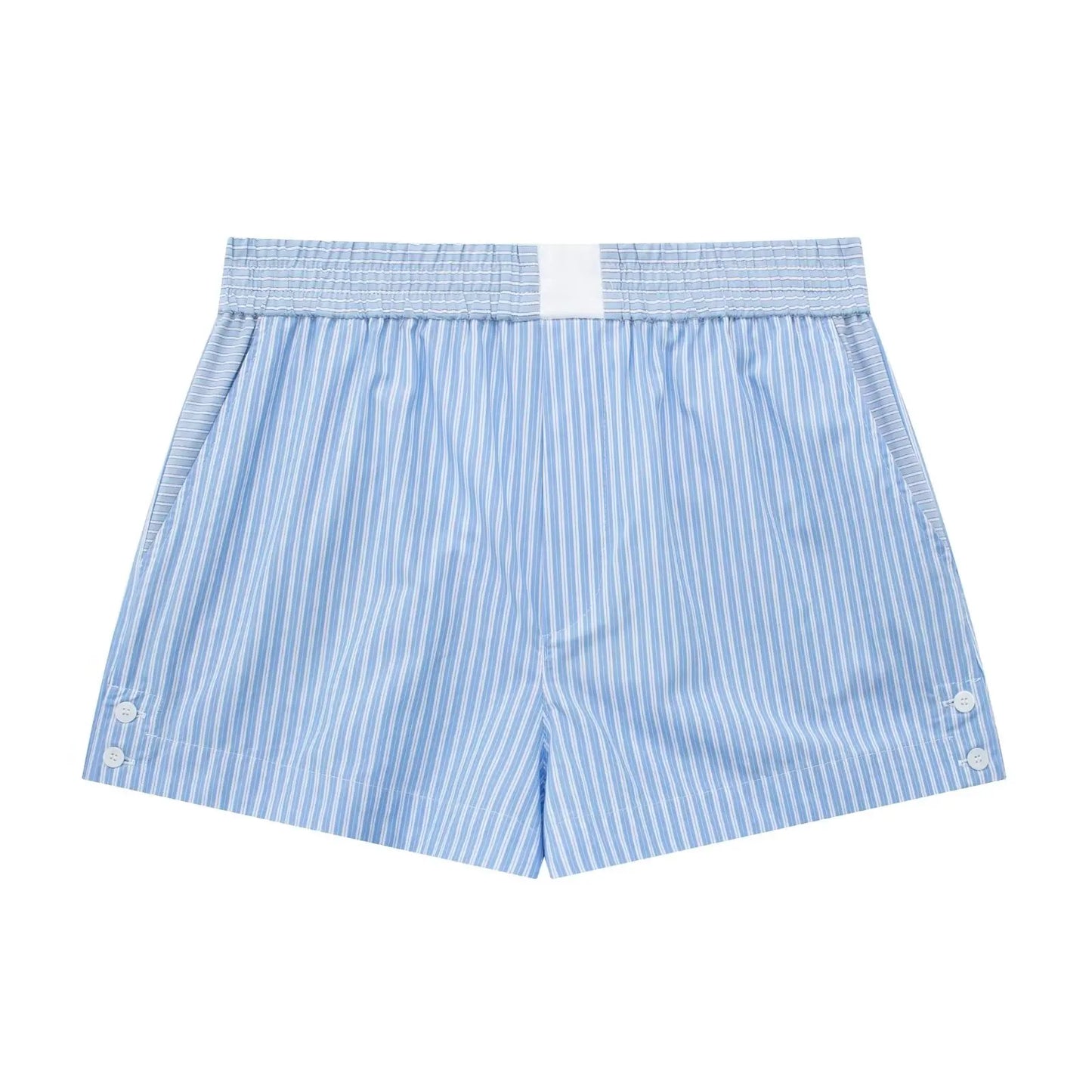 Striped Poplin Short Shirt Striped Poplin Shorts Set