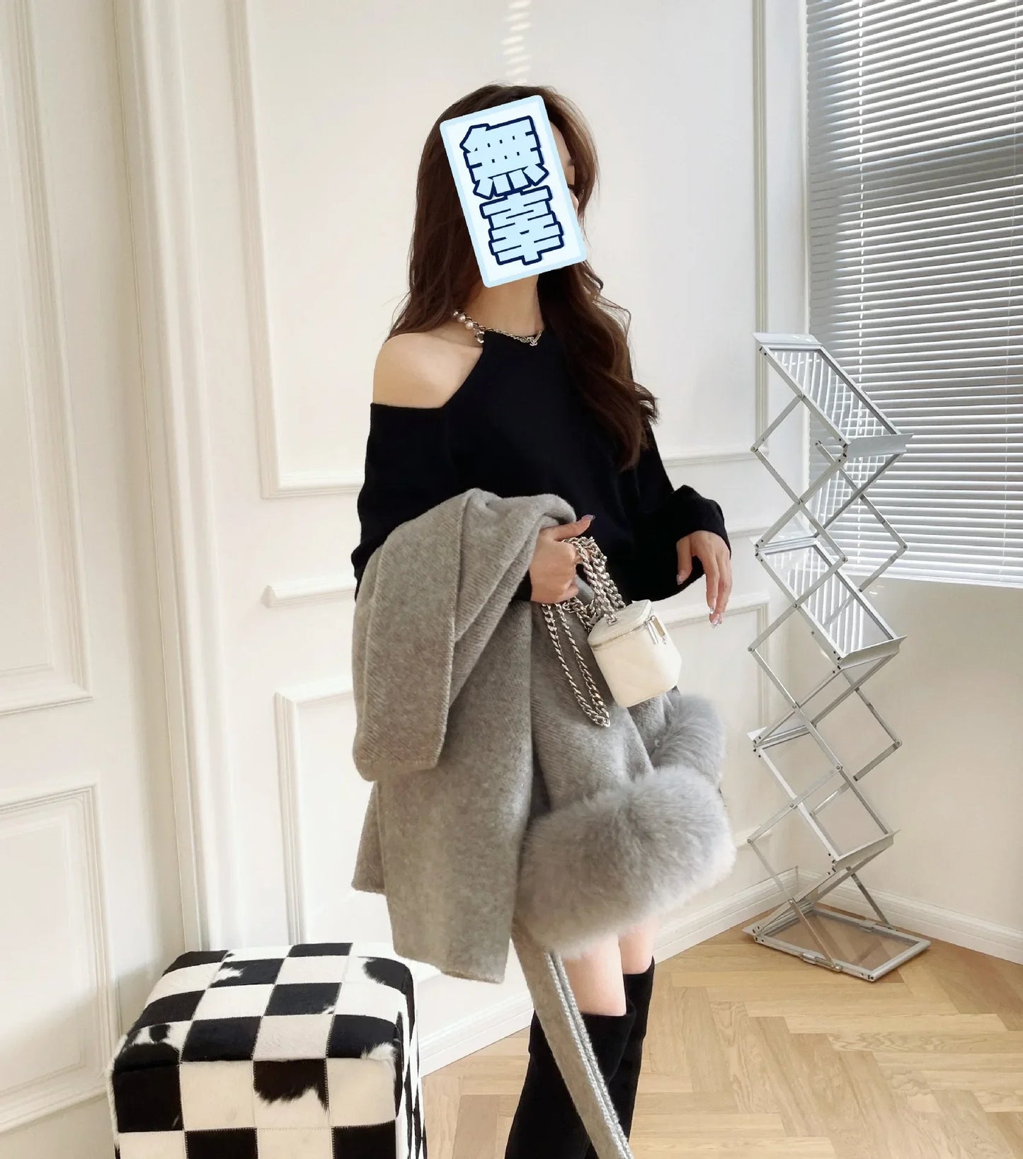 Real Wool Fur Coat Women's Removable Cuffs Fox Fur