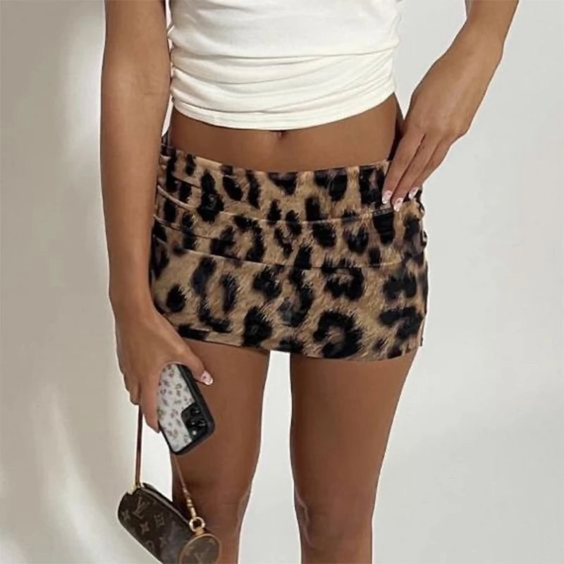 Leopard Print Mini Skirt