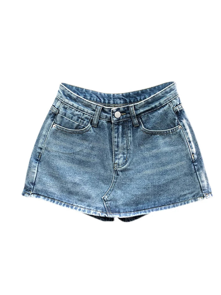 Denim womens skort