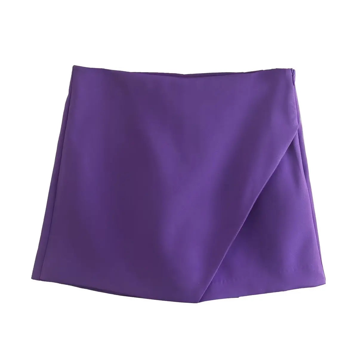 high waist solid skort