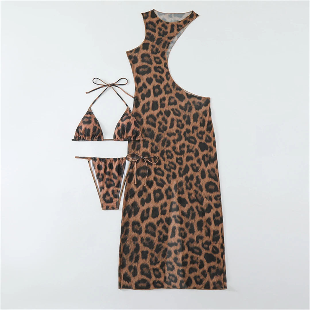 alter Leopard With Cover Up 3 piece Bikini