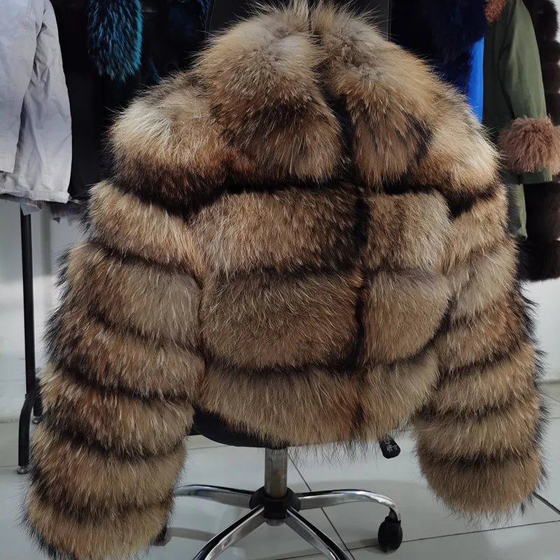 Women Winter Short collar Natural real Fox Fur