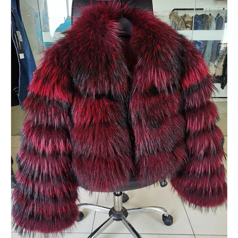 Women Winter Short collar Natural real Fox Fur