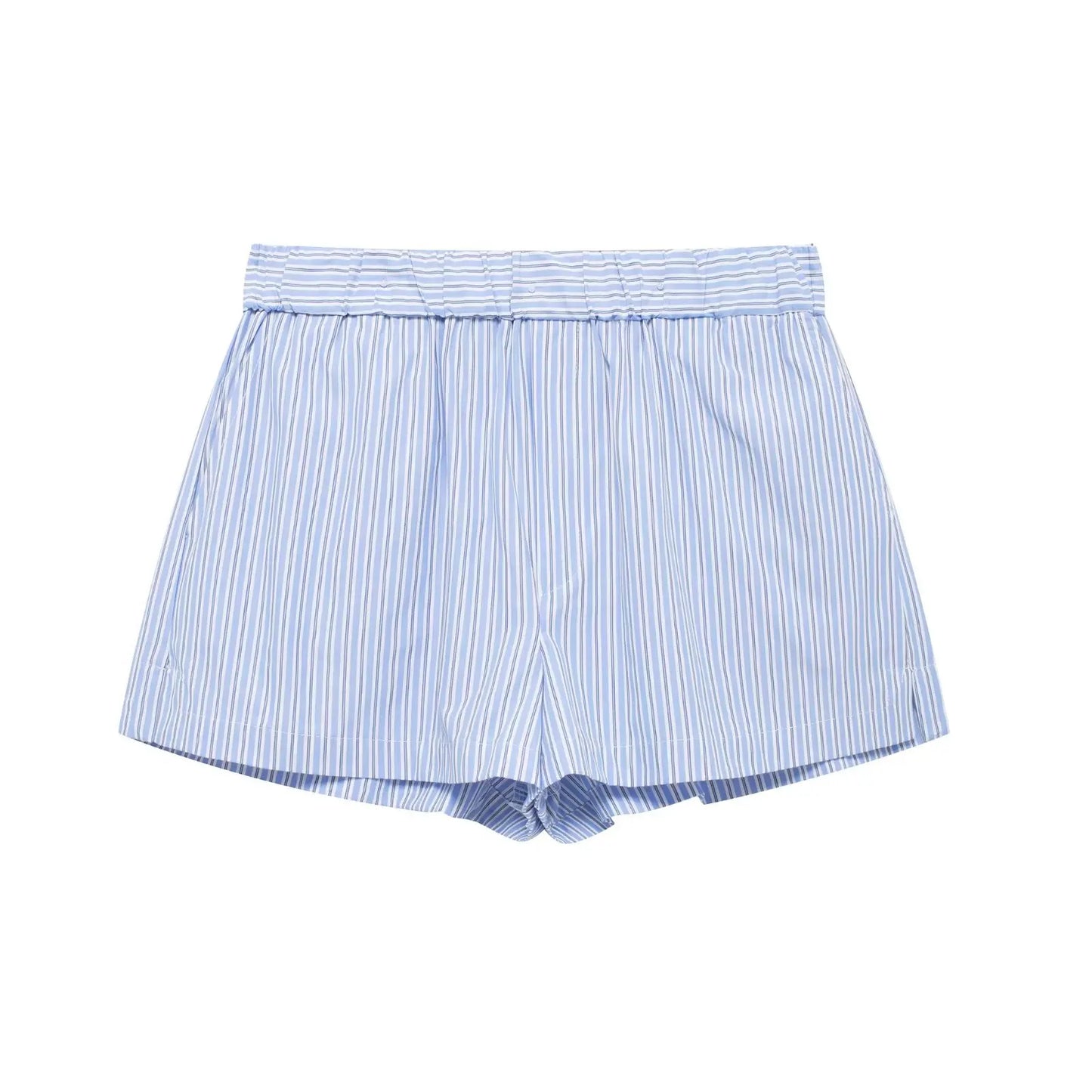 Striped Poplin Short Shirt Striped Poplin Shorts Set