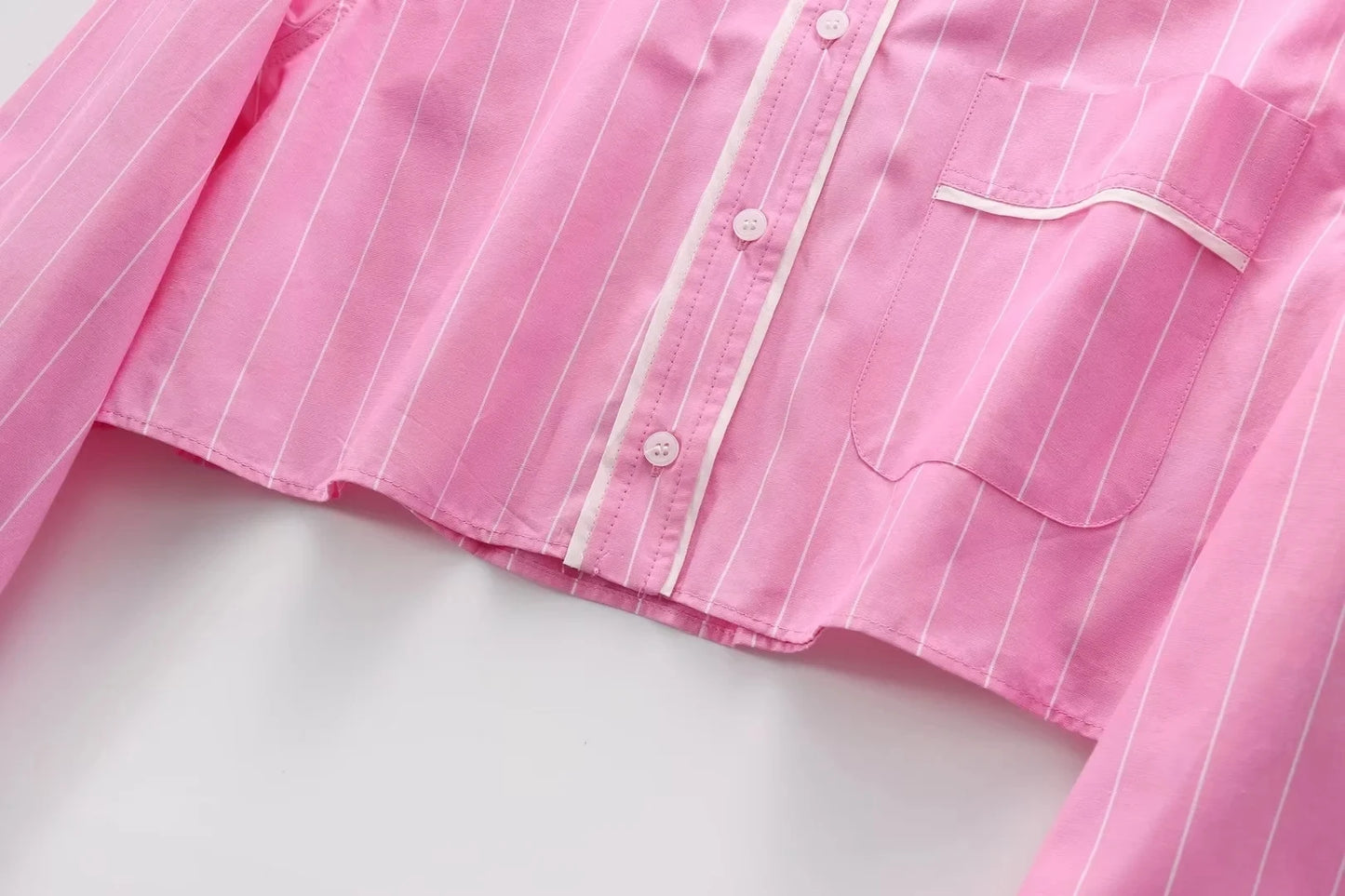 Sweet Pink Stripe Blouse Pant Sets