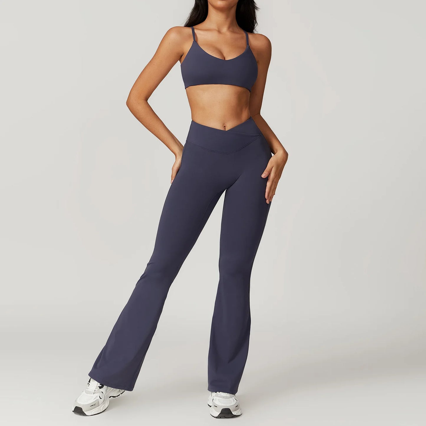 Two piece activewear flared bottom & shorts