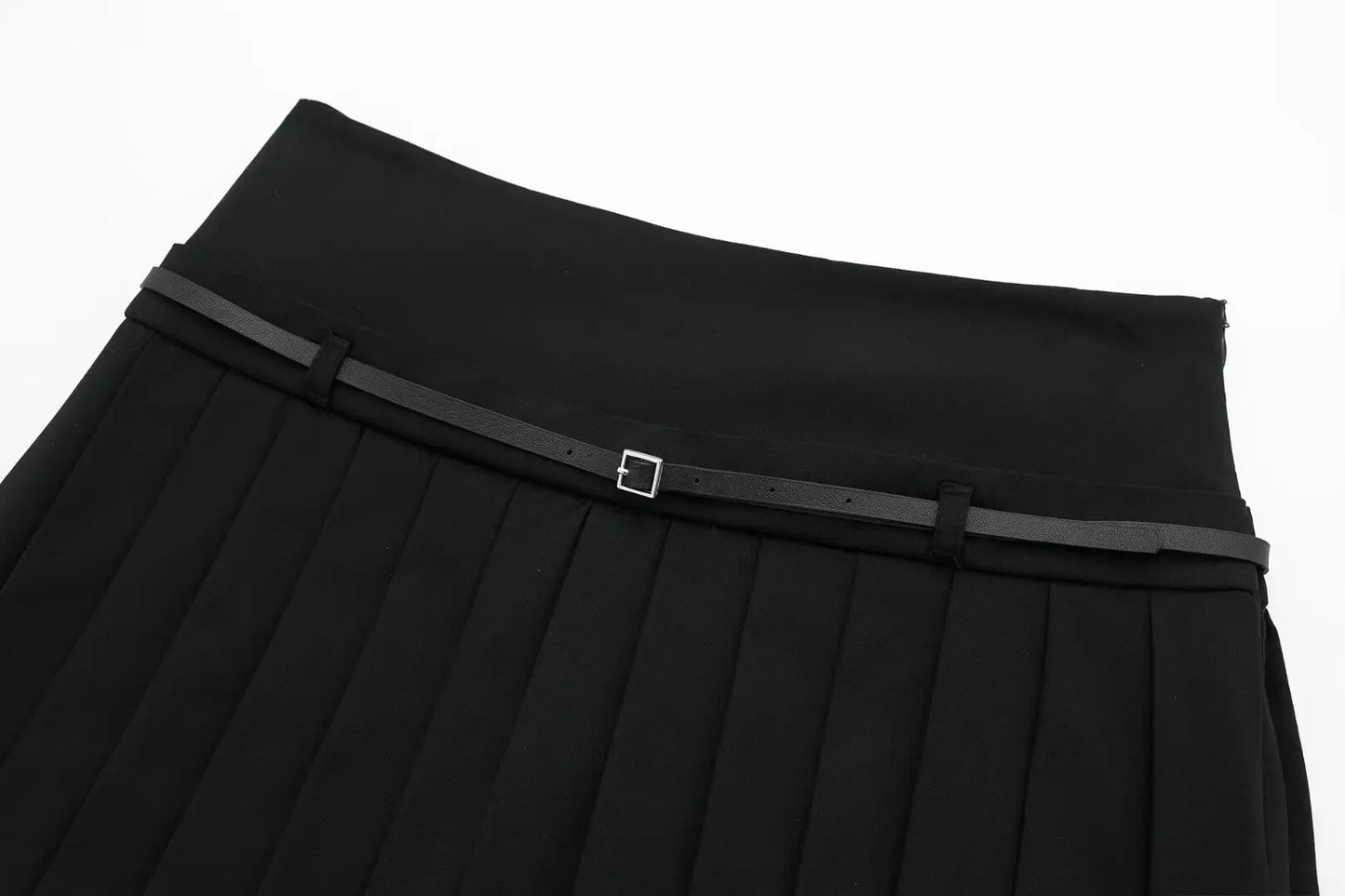 Box Pleated belted Mini Skirts