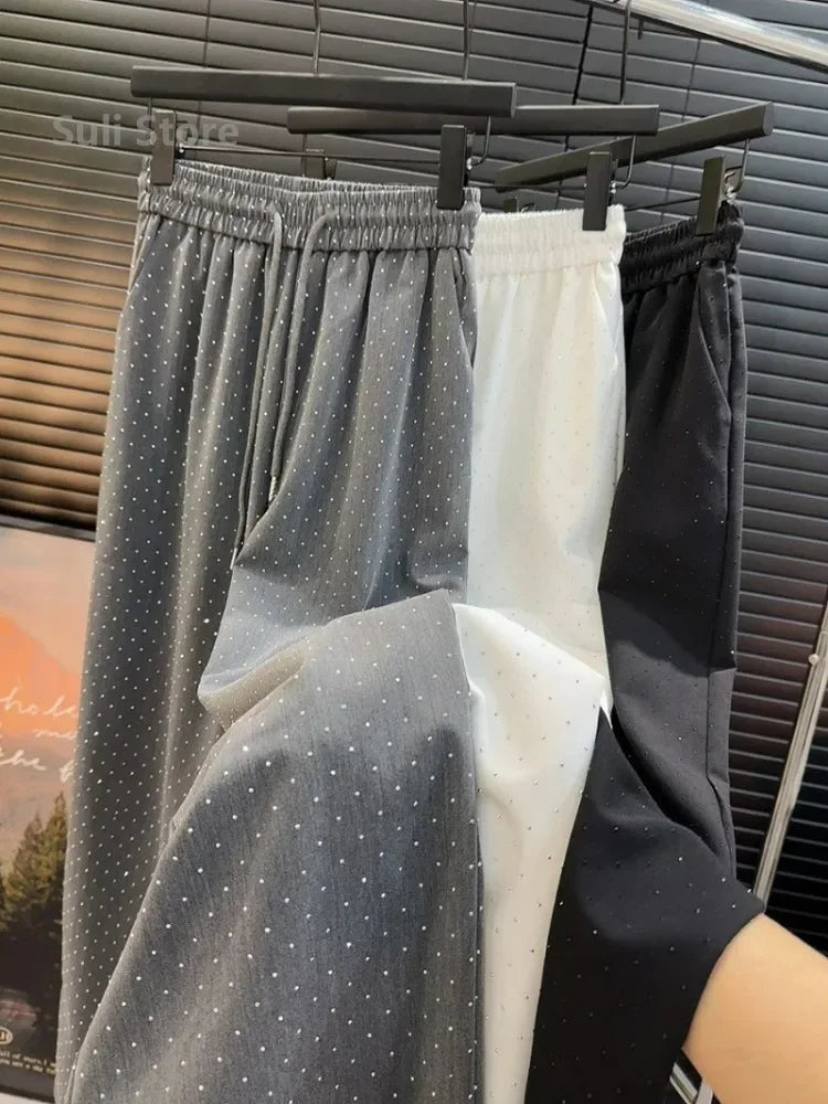 Beading Loose Straight Trousers