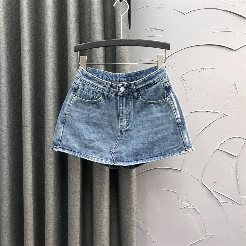 Denim womens skort