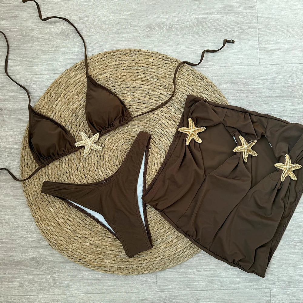 star fish 3 piece bikini set