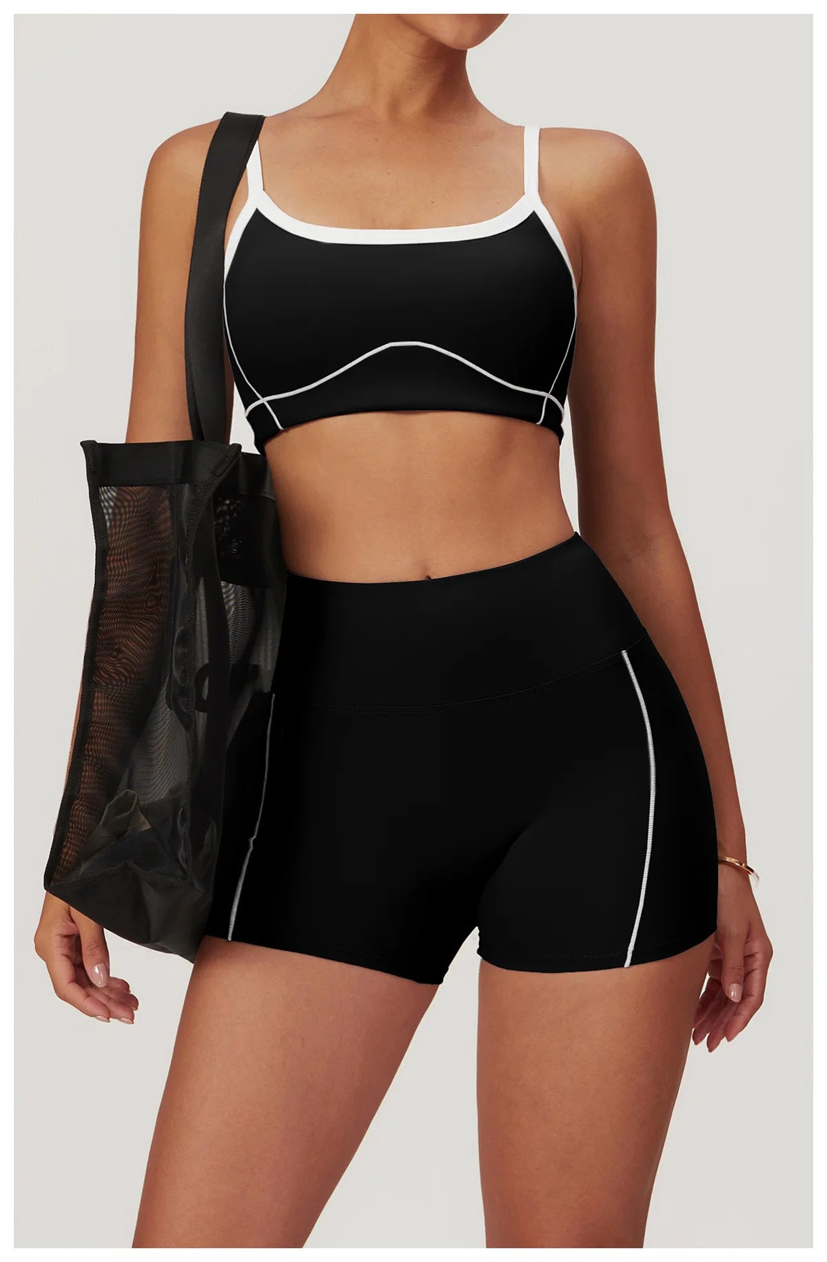 Two piece contrast colour activewear