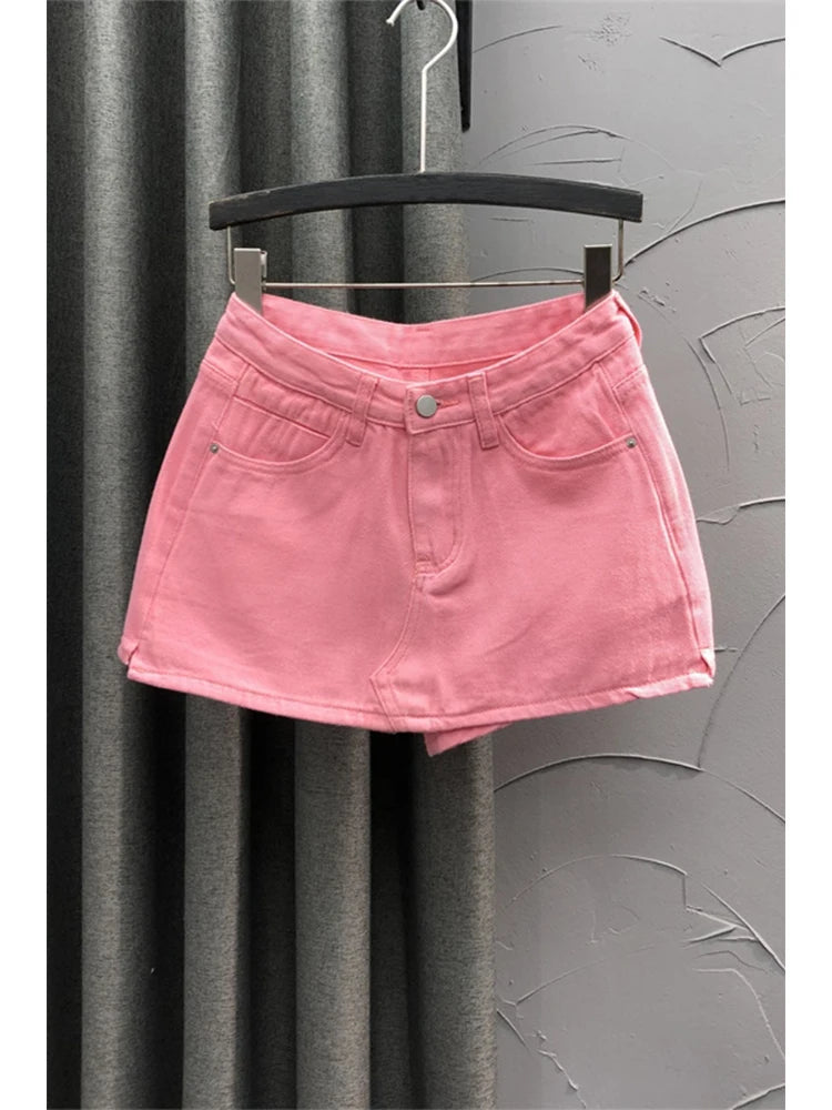 Denim womens skort