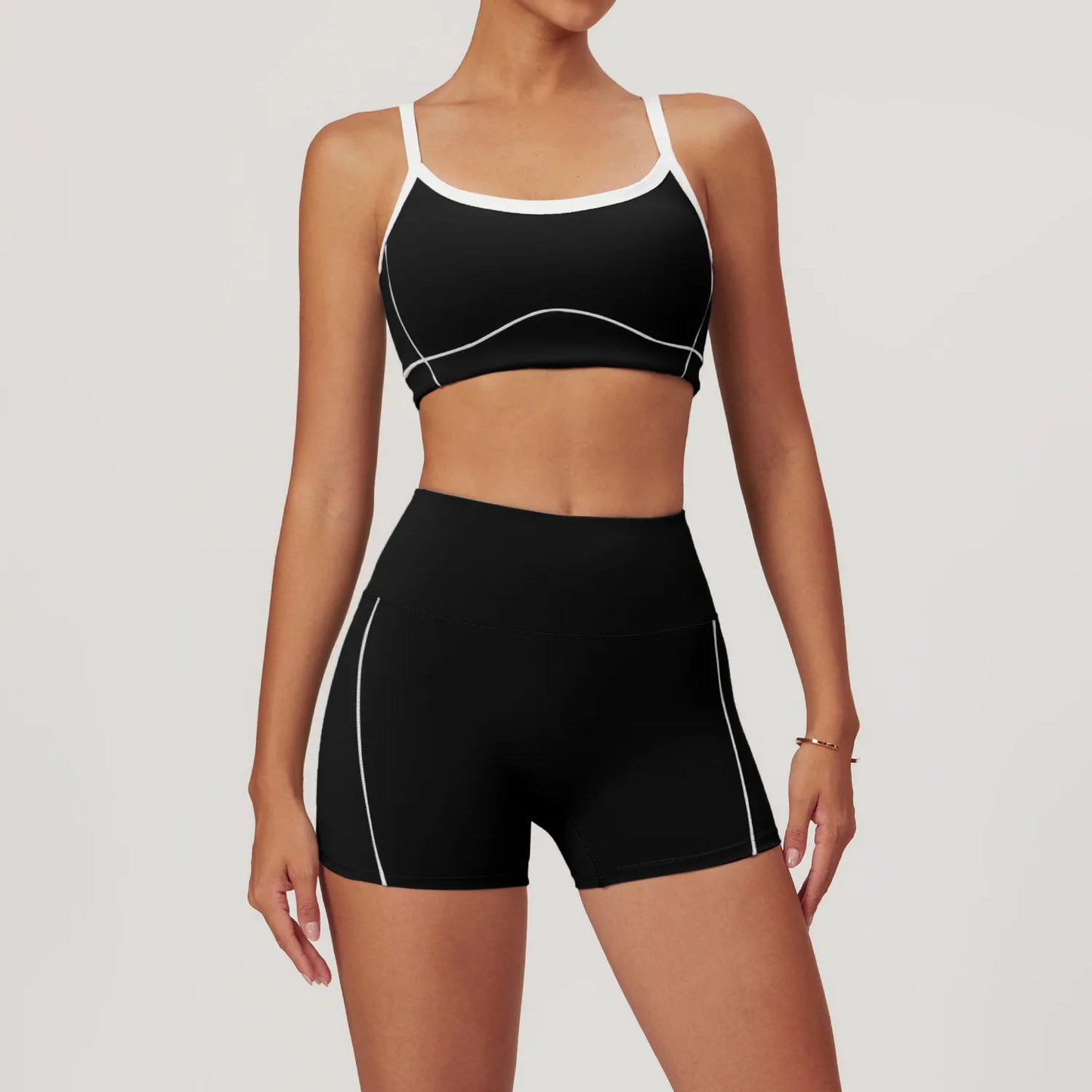 Two piece contrast colour activewear