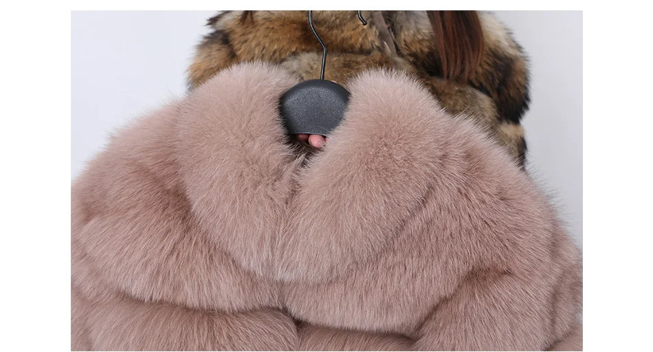 Women Winter Short collar Natural real Fox Fur