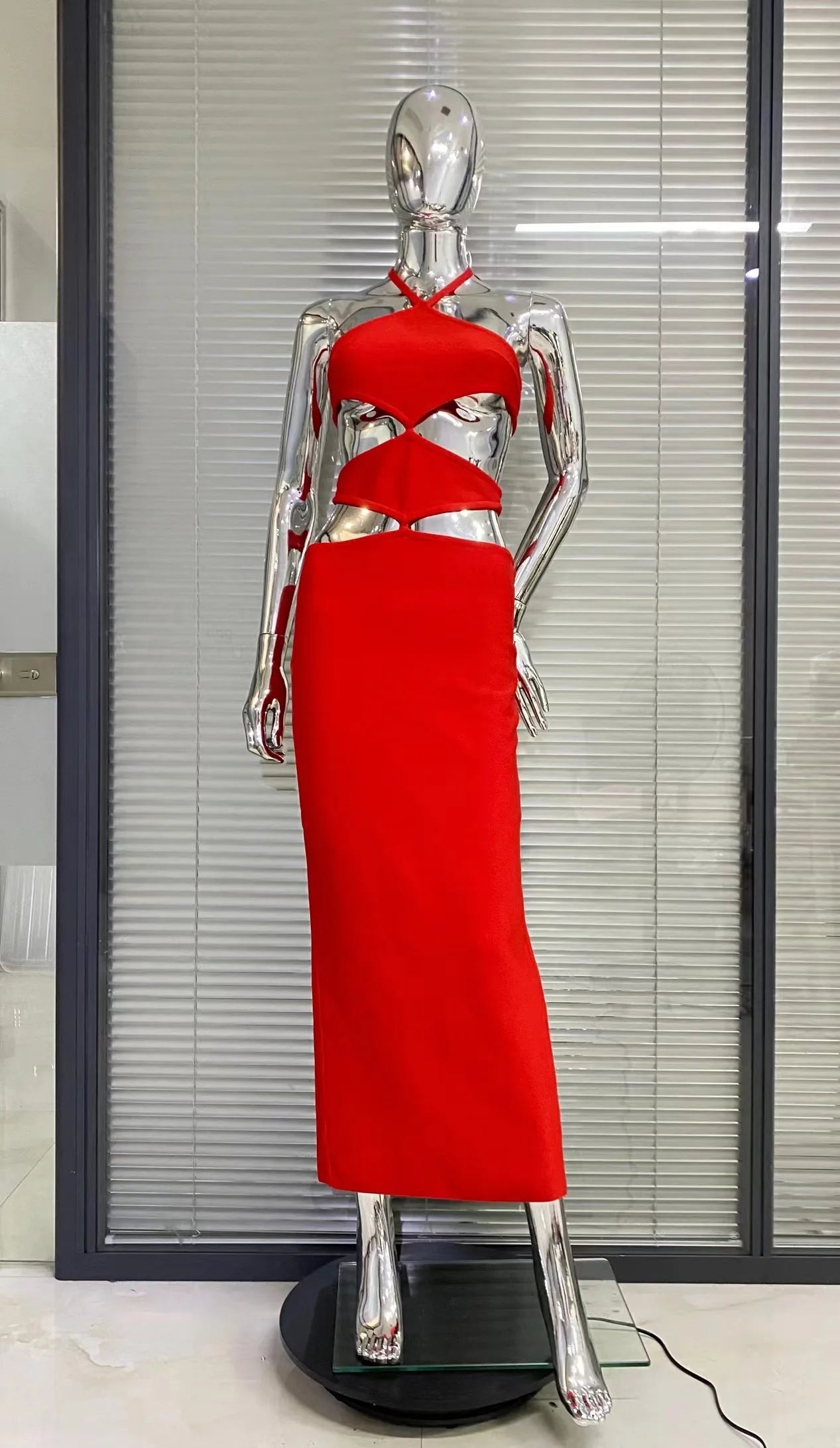 Red Cut Out Bodycon dress