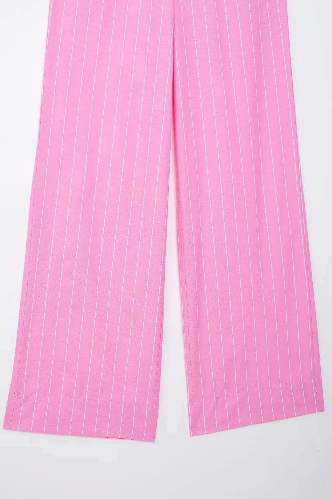 Sweet Pink Stripe Blouse Pant Sets