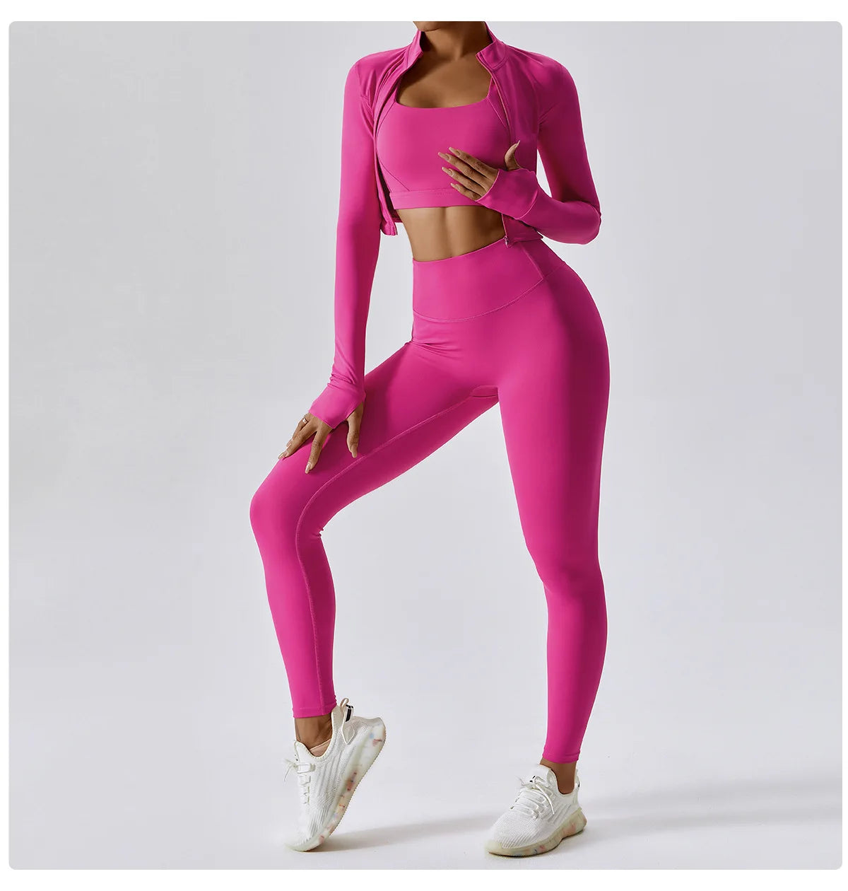 Active Wear 3 Pieces Workout Clothes For Women