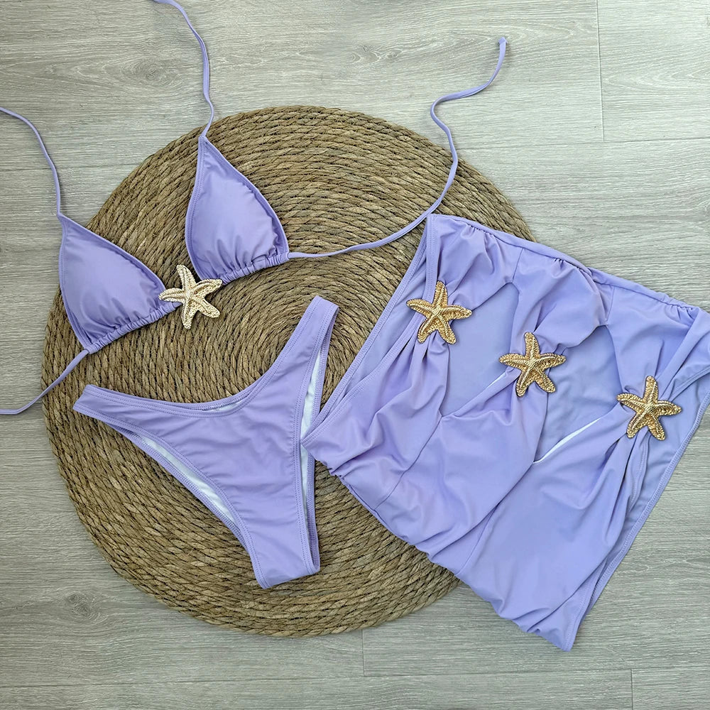 star fish 3 piece bikini set