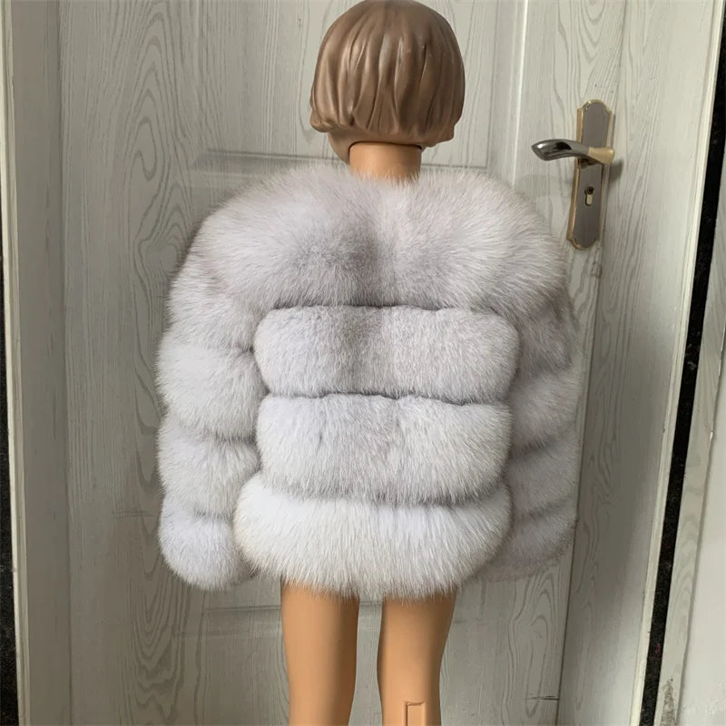 Children's fur jacket real fox fur