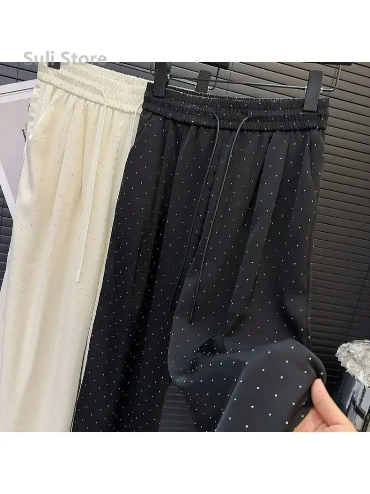 Beading Loose Straight Trousers