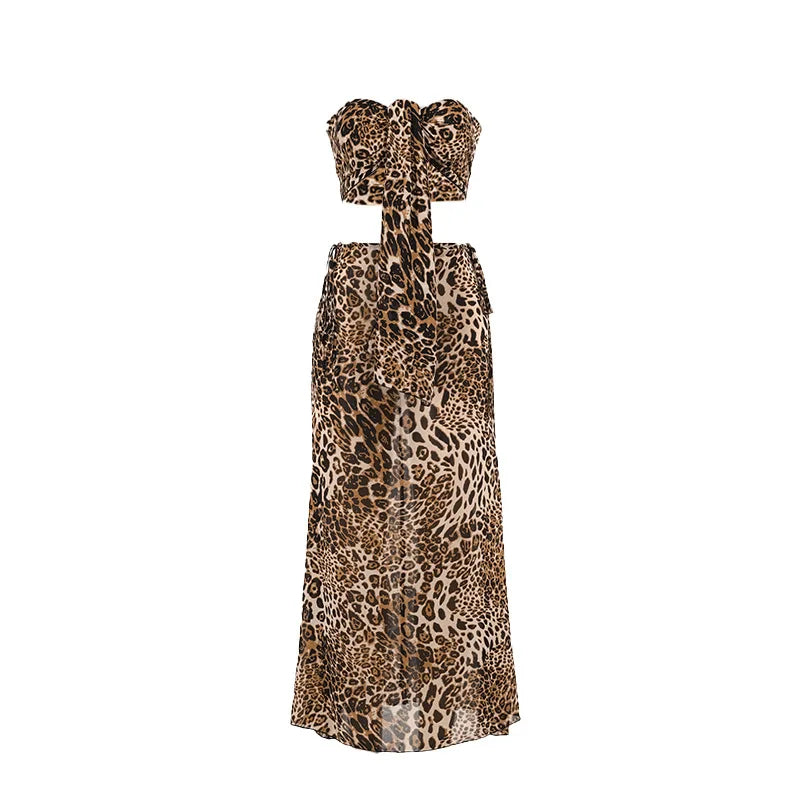 Women Dress Elegant Long leopard print Co ord