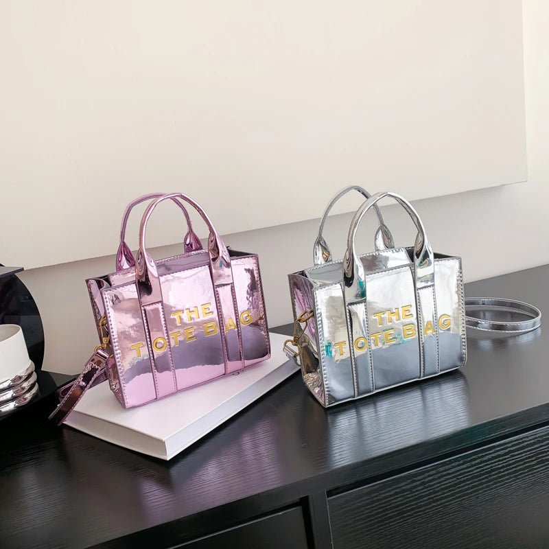 metalic Tote cross body handbags