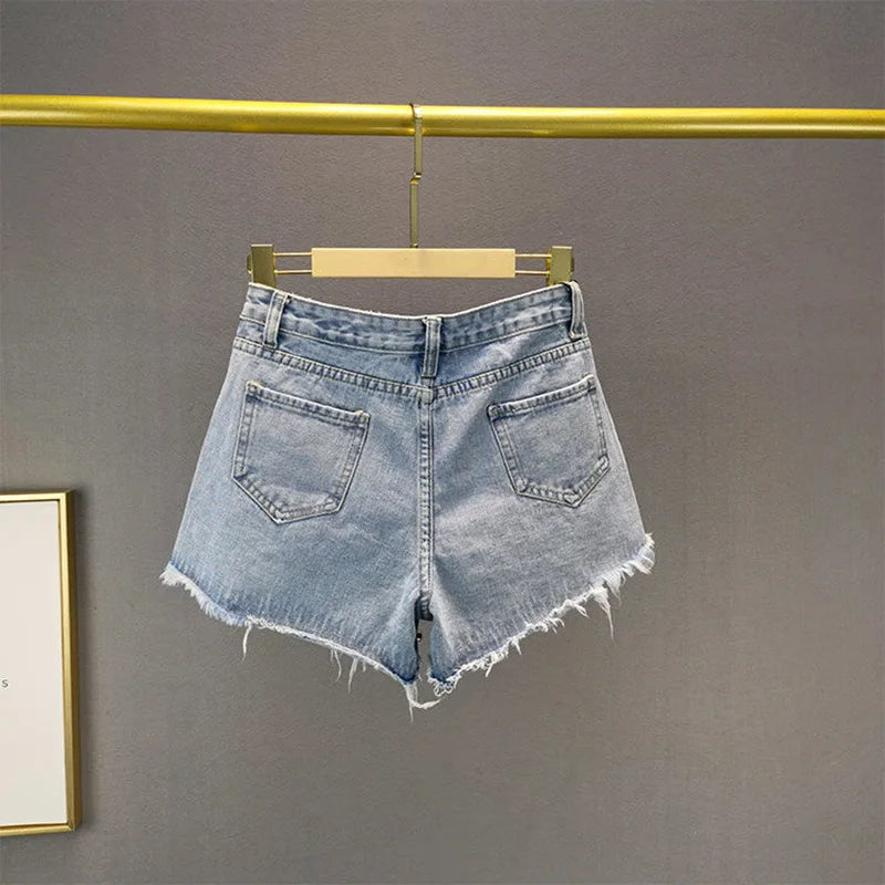 Jeans High Waist Distressed Diamond shorts