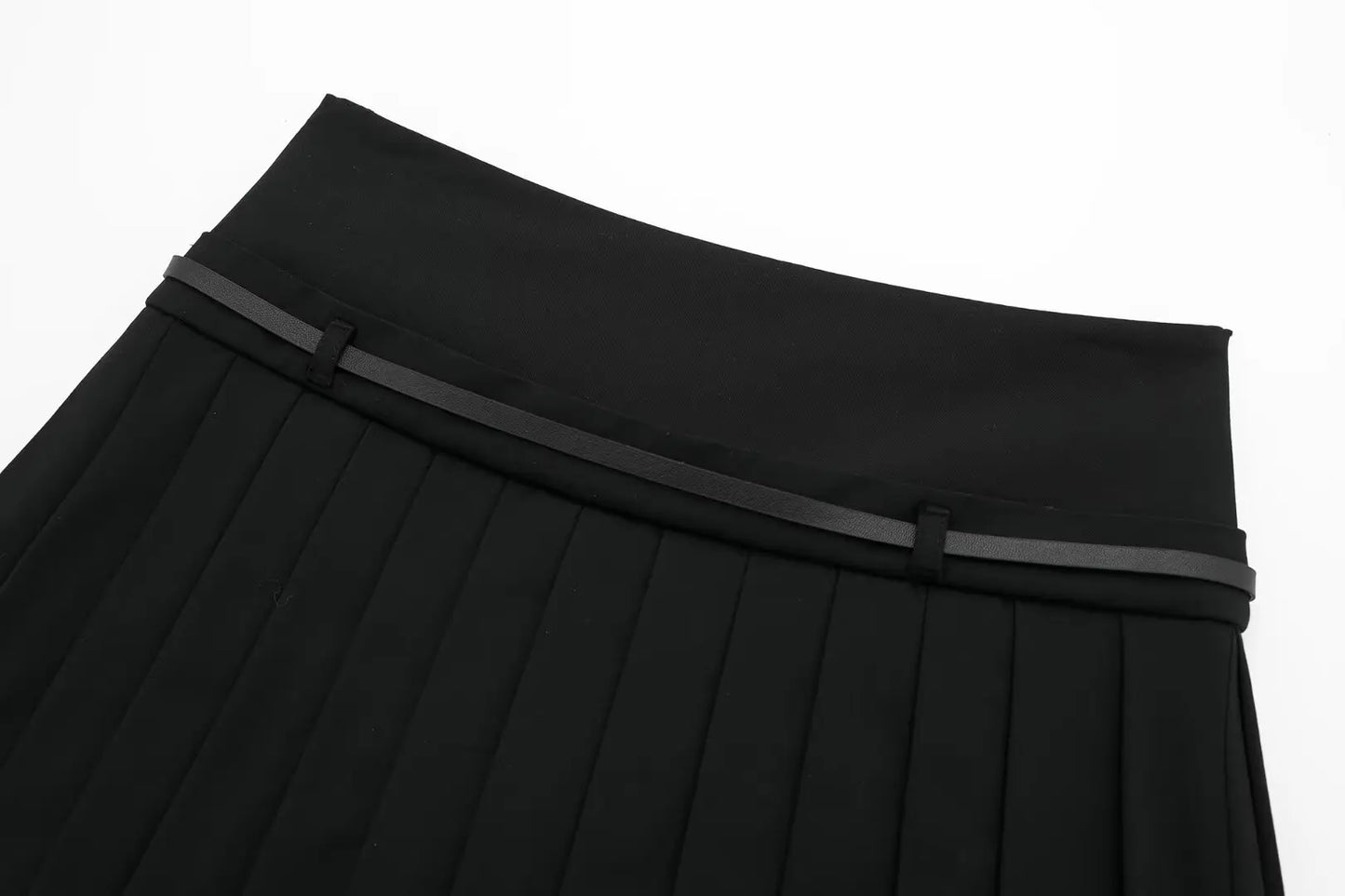 Box Pleated belted Mini Skirts